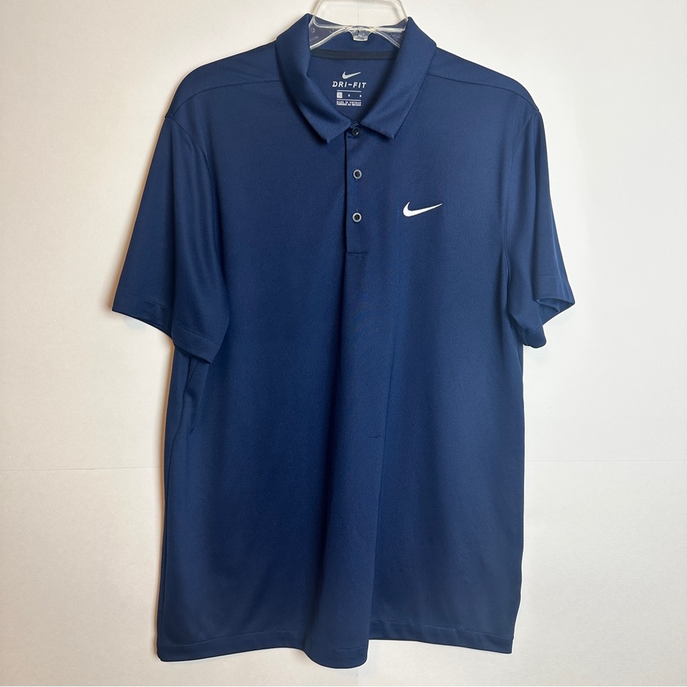 Nike Dri-Fit Navy Blue Polo Shirt Size Large